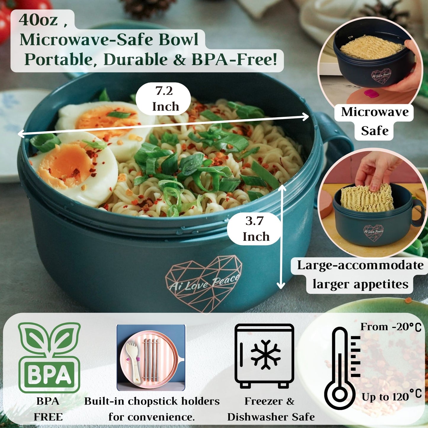 Ai Love Peace Ramen Bowl, Ramen Cooker
