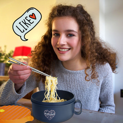 Ai Love Peace Ramen Bowl, Ramen Cooker, Microwave Ramen Bowl, Large Noodle Bowl 40 oz,Microwave Bowl with Lid, Portable Noodle Bowls, Ramen Bowl Microwavable for Home Office Dorm Room College gift.