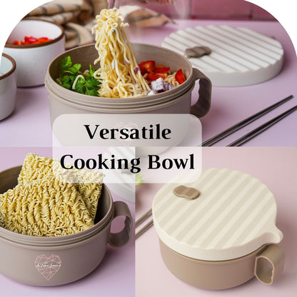 Ai Love Peace Ramen Bowl, Ramen Cooker, Microwave Ramen Bowl, Large Noodle Bowl 40 oz,Microwave Bowl with Lid, Portable Noodle Bowls, Ramen Bowl Microwavable for Home Office Dorm Room College gift.