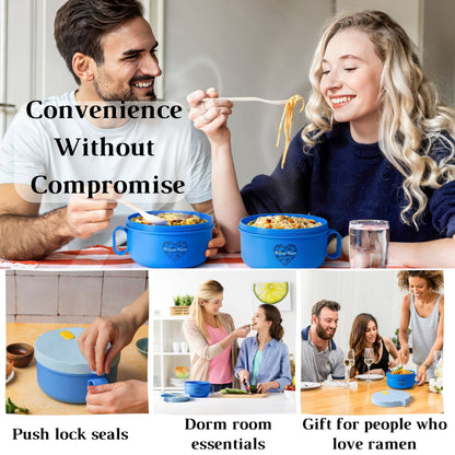 Ai Love Peace Ramen Bowl, Ramen Cooker, Microwave Ramen Bowl, Large Noodle Bowl 40 oz,Microwave Bowl with Lid, Portable Noodle Bowls, Ramen Bowl Microwavable for Home Office Dorm Room College gift.