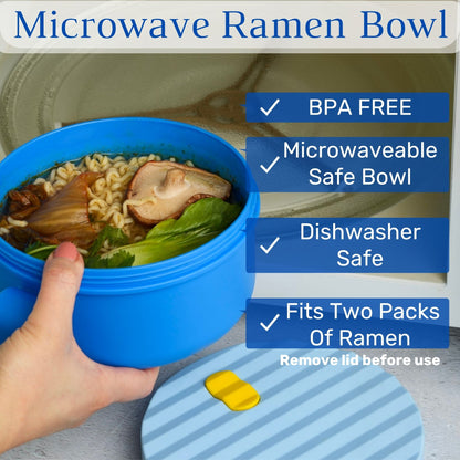 Ai Love Peace Ramen Bowl, Ramen Cooker, Microwave Ramen Bowl, Large Noodle Bowl 40 oz,Microwave Bowl with Lid, Portable Noodle Bowls, Ramen Bowl Microwavable for Home Office Dorm Room College gift.