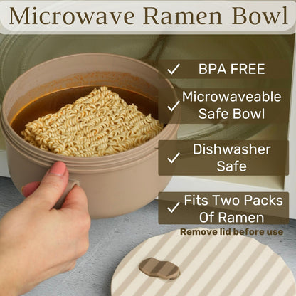 Ai Love Peace Ramen Bowl, Ramen Cooker, Microwave Ramen Bowl, Large Noodle Bowl 40 oz,Microwave Bowl with Lid, Portable Noodle Bowls, Ramen Bowl Microwavable for Home Office Dorm Room College gift.