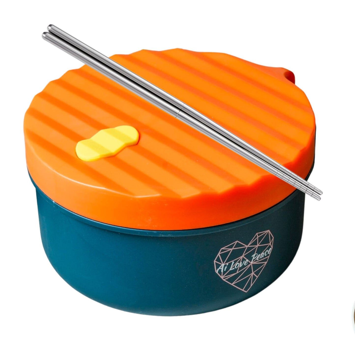 Ai Love Peace Ramen Bowl, Ramen Cooker, Microwave Ramen Bowl, Large Noodle Bowl 40 oz,Microwave Bowl with Lid, Portable Noodle Bowls, Ramen Bowl Microwavable for Home Office Dorm Room College gift.