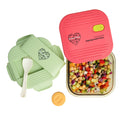 Ai Love Peace Glass Lunch Container – Perfect for On-the-Go Meals ( Green & Red)