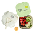 Ai Love Peace Glass Lunch Container – Perfect for On-the-Go Meals( White & Green)
