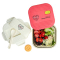 Ai Love Peace Glass Lunch Container – Perfect for On-the-Go Meals ( White & Red)