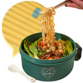 Ai Love Peace Ramen Bowl, Ramen Cooker, Microwave Ramen Bowl, Large Noodle Bowl 40 oz,Microwave Bowl with Lid, Portable Noodle Bowls, Ramen Bowl Microwavable for Home Office Dorm Room College gift.