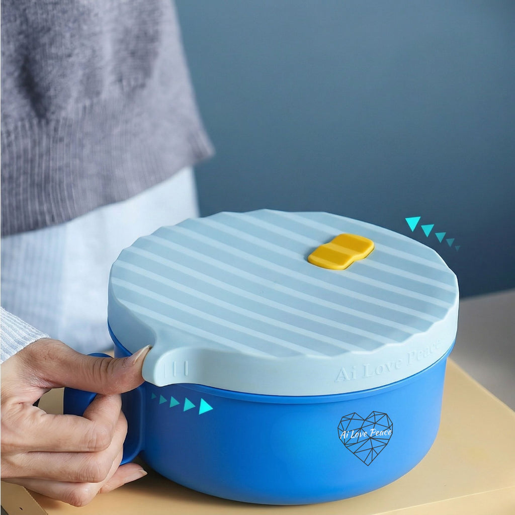 Ai Love Peace Ramen Bowl, Ramen Cooker, Microwave Ramen Bowl, Large Noodle Bowl 40 oz,Microwave Bowl with Lid, Portable Noodle Bowls, Ramen Bowl Microwavable for Home Office Dorm Room College gift.