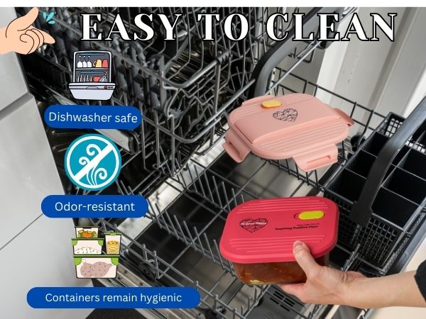 Ai Love Peace Glass Lunch Container – Perfect for On-the-Go Meals ( Pink & Red)