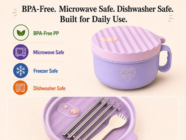 Ai Love Peace Ramen Bowl, Ramen Cooker, Microwave Ramen Bowl, Large Noodle Bowl 40 oz,Microwave Bowl with Lid, Portable Noodle Bowls, Ramen Bowl Microwavable for Home Office Dorm Room College gift.