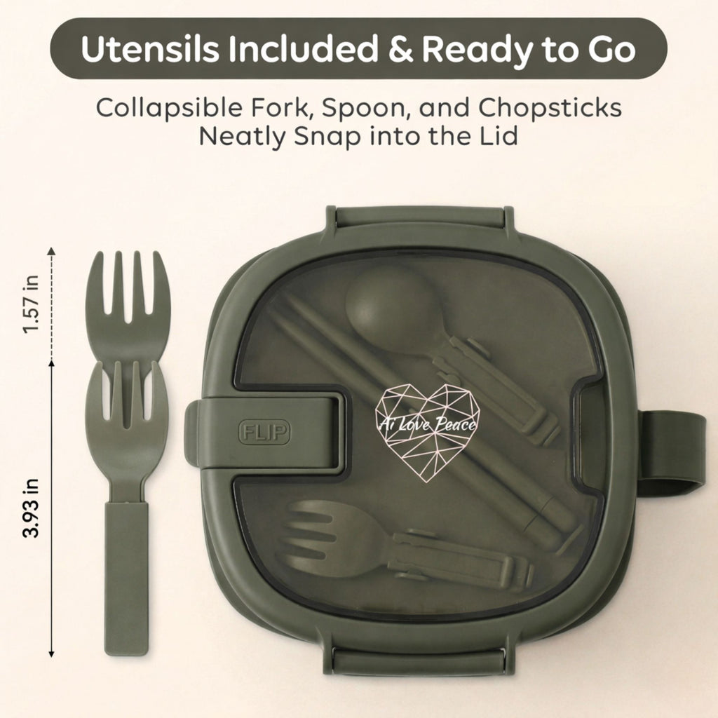 Ai Love Peace Ramen Bowl Gift Set with Insulated Lunch Bag & Ice Pack