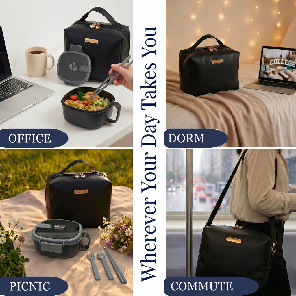 Ai Love Peace Ramen Bowl Gift Set with Insulated Lunch Bag & Ice Pack