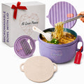 Ai Love Peace Ramen Bowl, Ramen Cooker, Microwave Ramen Bowl, Large Noodle Bowl 40 oz,Microwave Bowl with Lid, Portable Noodle Bowls, Ramen Bowl Microwavable for Home Office Dorm Room College gift.
