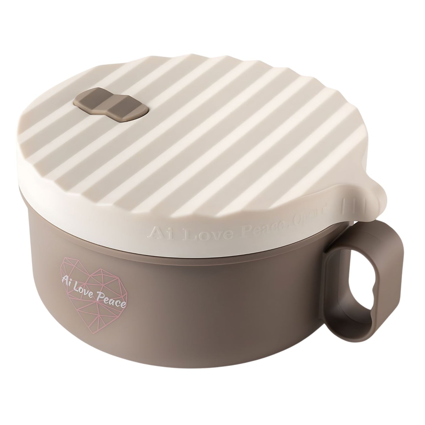Ai Love Peace Ramen Bowl, Ramen Cooker, Microwave Ramen Bowl, Large Noodle Bowl 40 oz,Microwave Bowl with Lid, Portable Noodle Bowls, Ramen Bowl Microwavable for Home Office Dorm Room College gift.