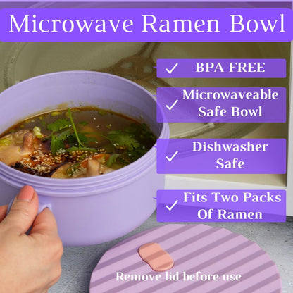 Microwave Ramen Bowl Set – Heat, Eat & Go | Leak-Proof with Folding Spork & Utensil Bag Success Active Submit Title