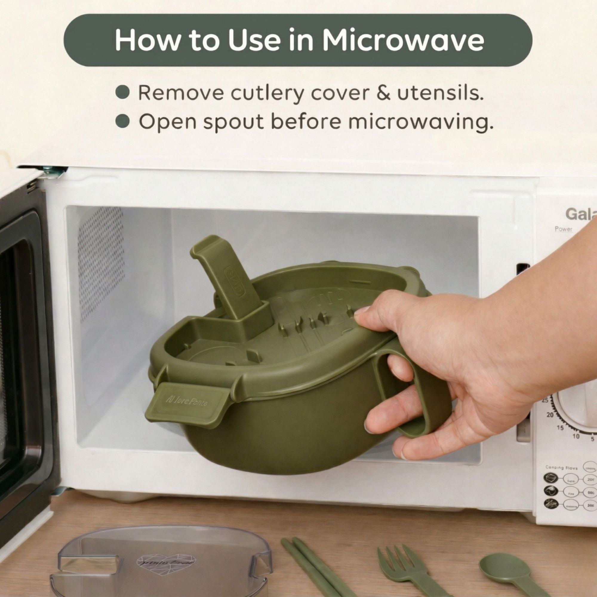 Ai Love Peace Square Dual Bowl Set — Microwave-Safe Ramen Bowls That Don't Burn Your Hands